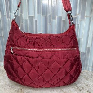 NWOT DARK RED QUILTED BAG